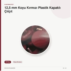 12,5 mm 54 Sistem Koyu Kırmızı Plastik Kapaklı Çıtçıt 100 Takım ERC00125PLKKırmızı
