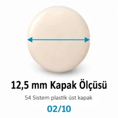 12,5 mm 54 Sistem Kemik Plastik Kapaklı Çıtçıt 100 Takım ERC00125PLKemik