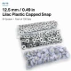 12,5 mm 54 Sistem Lila Plastik Kapaklı Çıtçıt 100 Takım ERC00125PLLila, bebek ve çocuk kıyafetlerinde kullanılabilen lila
