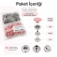 15 mm Açık Pembe Plastik Kapaklı Çıtçıt, çocuk giyimi, mont, çanta ve ev tekstili için ideal dört parçalı tekstil aksesuarı