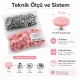 15 mm Açık Pembe Plastik Kapaklı Çıtçıt, çocuk giyimi, mont, çanta ve ev tekstili için ideal dört parçalı tekstil aksesuarı