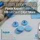 15 mm Çıtçıt Takımı Plastik Kapaklı Bebe Mavisi 100 adet/pkt ERC0015PLBMavi