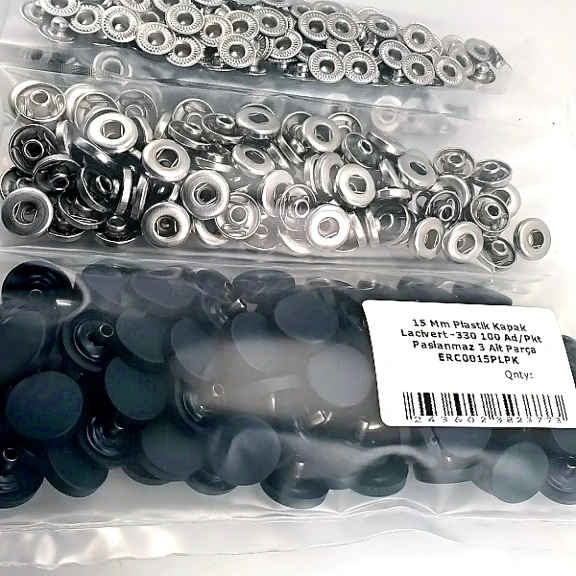 15 mm Çıtçıt Takımı Plastik Lacivert Kapaklı 100 adet/pkt ERC0015PLDBlue