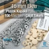 15 mm Çıtçıt Takımı Plastik Kapaklı Ekru 100 adet/pkt ERC0015PLEcru