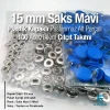 15 mm Plastik Saks Mavi Kapaklı Çıtçıt Takımı 100 adet/pkt ERC0015PLSMavi