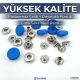 15 mm - 0,59" Snap Fastener Set With Plastic Cap Pot Blue 100 pieces/pack ERC0015PLSMavi