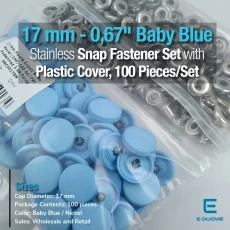 Snap Fastener Set with Cap Plastic 17 mm - 0,67