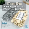17 mm Snap Fastener Set with Cap Plastic 0,67" Ecru 100 pieces/pack ERC0017PLEcru