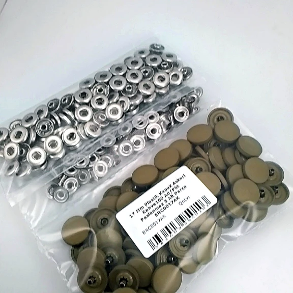 17 mm Çıtçıt Takımı Plastik Kahve Haki Kapaklı 100 adet/pkt ERC0017PLKHaki