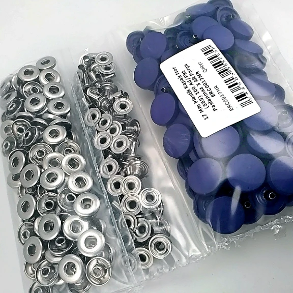 17 mm Plastik Kapaklı Çıtçıt Takımı Mor 100 adet/pkt ERC0017PLMor