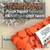 17 mm Plastik Kapaklı Çıtçıt Takımı Turuncu 100 adet/pkt ERC0017PLOrange