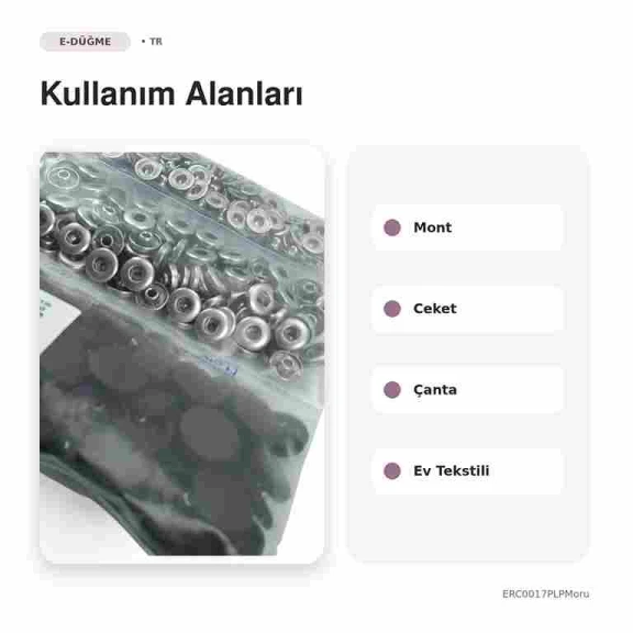 17 mm Patlıcan Moru Plastik Kapaklı Çıtçıt Takımı - 100 Takım ERC0017PLPMoru