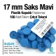 17 mm Çıtçıt Takımı Plastik Kapaklı Saks Mavi 100 adet/pkt ERC0017PLSMavi