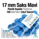 17 mm Çıtçıt Takımı Plastik Kapaklı Saks Mavi 100 adet/pkt ERC0017PLSMavi