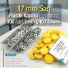 17 mm Çıtçıt Takımı Plastik Sarı Kapaklı 100 adet/pkt ERC0017PLSari