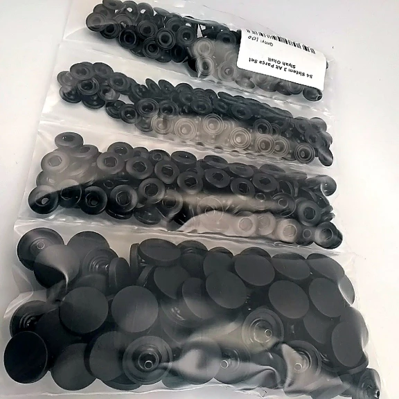 Plastic Cap Snap Fastener Set with 17 mm - 0,67" Black 100 pieces/pack ERC0017PLSiyah