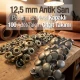 12.5 mm 0.49" Slightly Domed Stainless Steel Snap Fastener Antique Yellow Snap Button 54 System 100 Pieces / Pack ERCA00125PAS