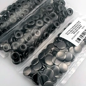 12.5 mm 0.49" Slightly Domed Stainless Steel Snap Fastener Black Nickel (Gunmetal) Snap Button 54 System 100 Pieces / Pack ERCA00125PSN