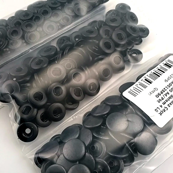 12,5 mm Hafif Bombeli Paslanmaz Çıtçıt Siyah Oksit Çıtçıt Düğme 54 Sistem 100 Ad / Paket ERCA00125PSO