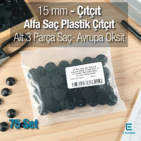 Alfa Snap Fasteners 15 mm - 0,59" Plastic Cover Hair 3 Bottom Pieces 75 Pieces/Pack ERCA0015SAC