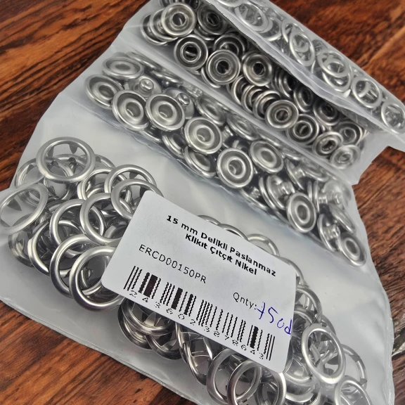 15 mm Tırnaklı Klikıt Çıtçıt 75 Ad / Paket  ERCD00150PR