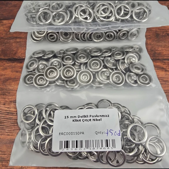 15 mm Tırnaklı Klikıt Çıtçıt 75 Ad / Paket  ERCD00150PR
