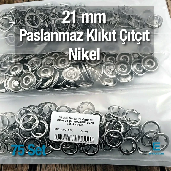 21 mm Tırnaklı Klikıt Çıtçıt 75 Ad / Paket ERCD00210PR