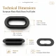 20 mm European Matte Black Brass Oval Eyelets for crafting, 50 pieces pack