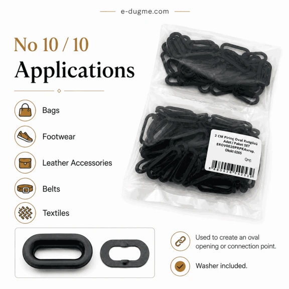 20 mm European Matte Black Brass Oval Eyelets for crafting, 50 pieces pack