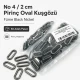 No 4 / 2 cm Pirinç Oval Kuşgözü Füme Black Nickel - 50 Adet, çanta, ayakkabı ve dekoratif tekstil için ideal metal aksesuar