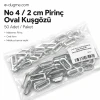 No 4 / 2 cm Pirinç Oval Kuşgözü 50 Adet EROV0020PR
