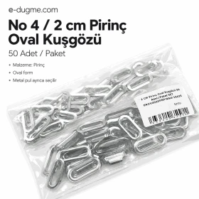 No 4 / 2 cm Pirinç Oval Kuşgözü 50 Adet EROV0020PR