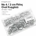 No 4 / 2 cm Pirinç Oval Kuşgözü 50 Adet EROV0020PR