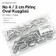 No 4 / 2 cm Pirinç Oval Kuşgözü, çanta ve ayakkabı aksesuarları için ideal metal parça