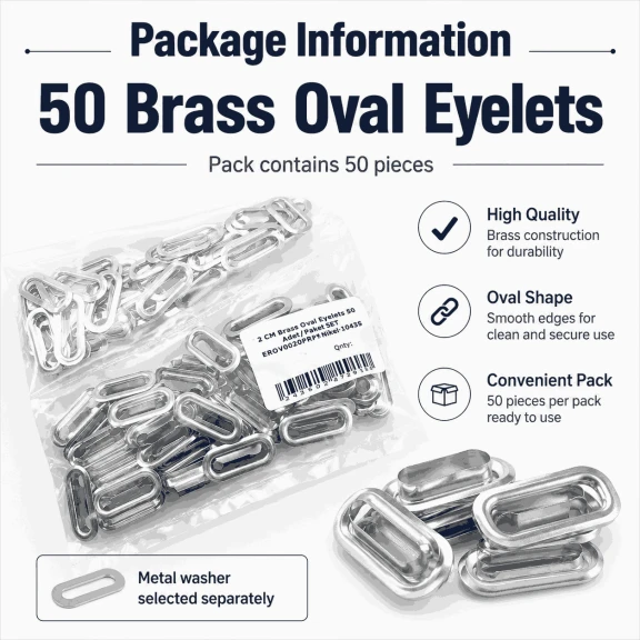 No 4 / 2 cm Pirinç Oval Kuşgözü, çanta ve ayakkabı aksesuarları için ideal metal parça