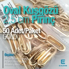 25 mm (0.98") Gold Brass Oval Eyelets, 50 Pieces/Pack – EROV0025PRPKGLD