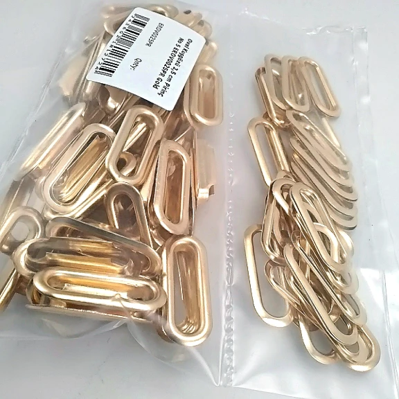 25 mm (0.98") Gold Brass Oval Eyelets, 50 Pieces/Pack – EROV0025PRPKGLD