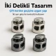 İki Delikli 4 mm Mayın Model Plastik Stoper, 50 adet paket, çanta ve mont aksesuarı