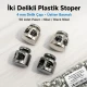 İki Delikli 4 mm Mayın Model Plastik Stoper, 50 adet paket, çanta ve mont aksesuarı