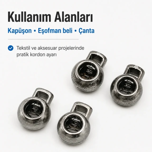 5.5 mm Kordon Girişli Tek Delikli Plastik Stoper 22 × 16 mm 50 Adet Paket