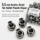 5.5 mm Kordon Girişli Tek Delikli Plastik Stoper 22 × 16 mm 50 Adet Paket