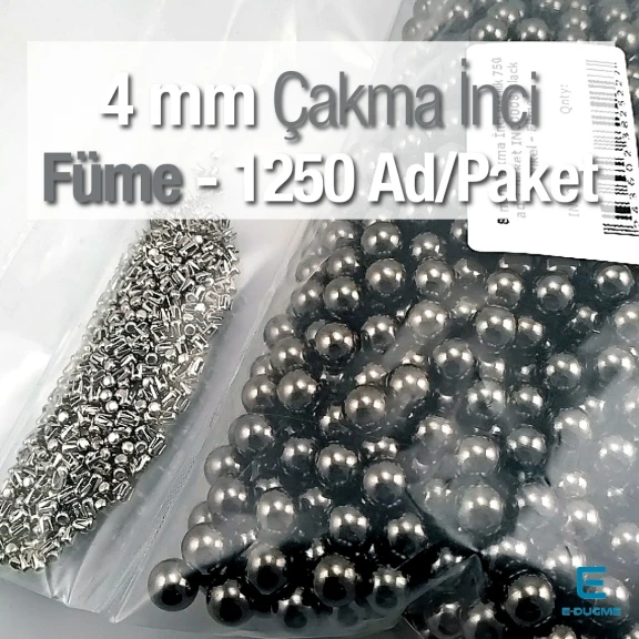 Çakma İnci 4 mm Black Nikel Renk ( 1250 ad / Paket)  INC0004BN