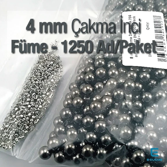 Çakma İnci 4 mm Black Nikel Renk ( 1250 ad / Paket)  INC0004BN