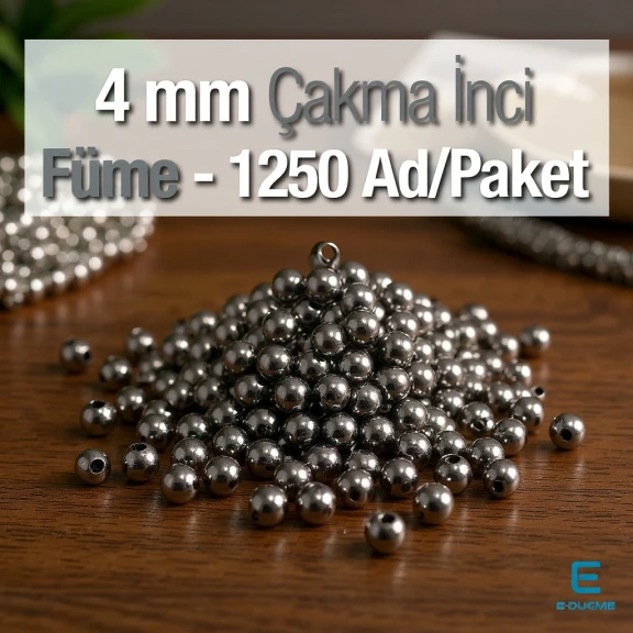 Çakma İnci 4 mm Black Nikel Renk ( 1250 ad / Paket)  INC0004BN