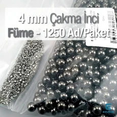 Imitation Pearls 4 mm 0.16" Black Nickel Color (1250 pieces / Pack) INC0004BN