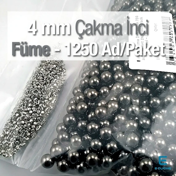 Çakma İnci 4 mm Black Nikel Renk ( 1250 ad / Paket)  INC0004BN
