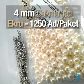 Imitation Pearls 4 mm 0.16" Cream Color (1250 pieces / Pack) INC0004CRM