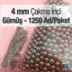 Çakma İnci 4 mm Nikel (Gümüş) Renk ( 1250 ad / Paket) INC0004SLN