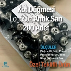 Kot Düğmesi 15 mm Oynar Çanaklı Koyu Antik Sarı 200 Adet/Paket KD001502PROMO