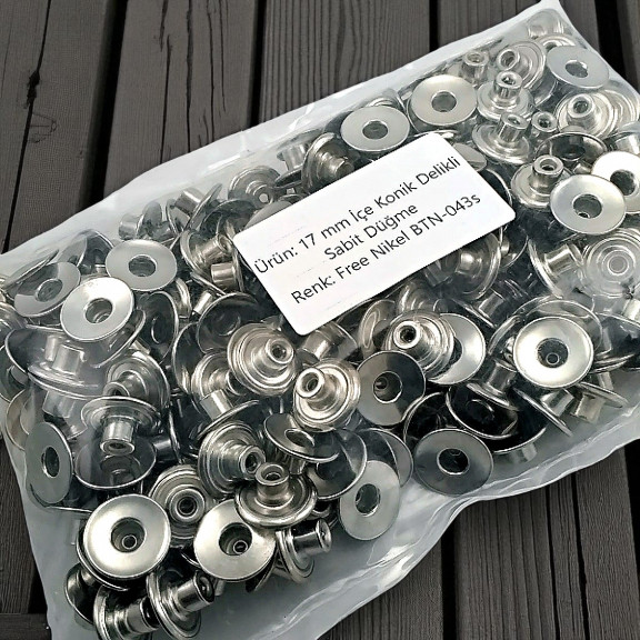 Jeans Button 17 mm 0.67" Without Logo Conical Hole 300 Pieces/Pack KD001701PROMO
